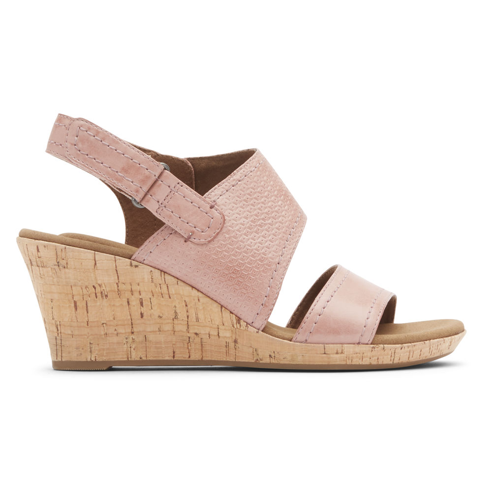 Rockport Womens Sandals Pink - Briah Asymmetrical 2-Piece - UK 605-GUSWPK